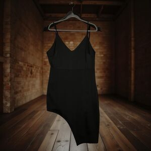 LULUS Black Asymmetrical Mini Spaghetti Strap Dress Size XL